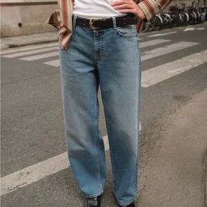 New Zara Z1975 mid-rise straight belted jeans n mid-blue 29 (US8)